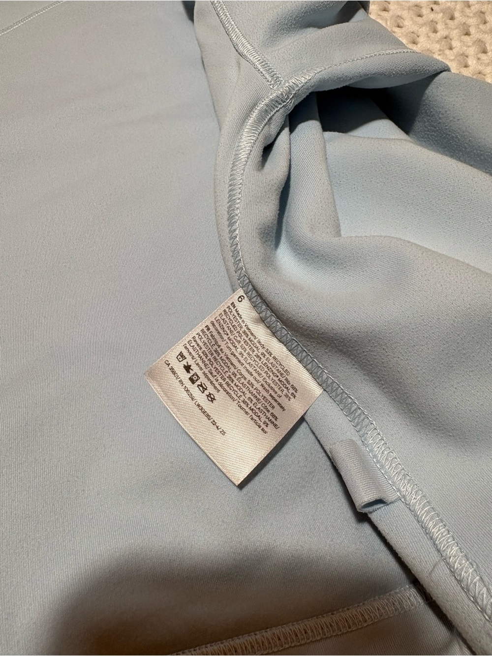 lululemon powder blue brushed Softstreme ribbed half zip size 6 - Picture 12 of 14
